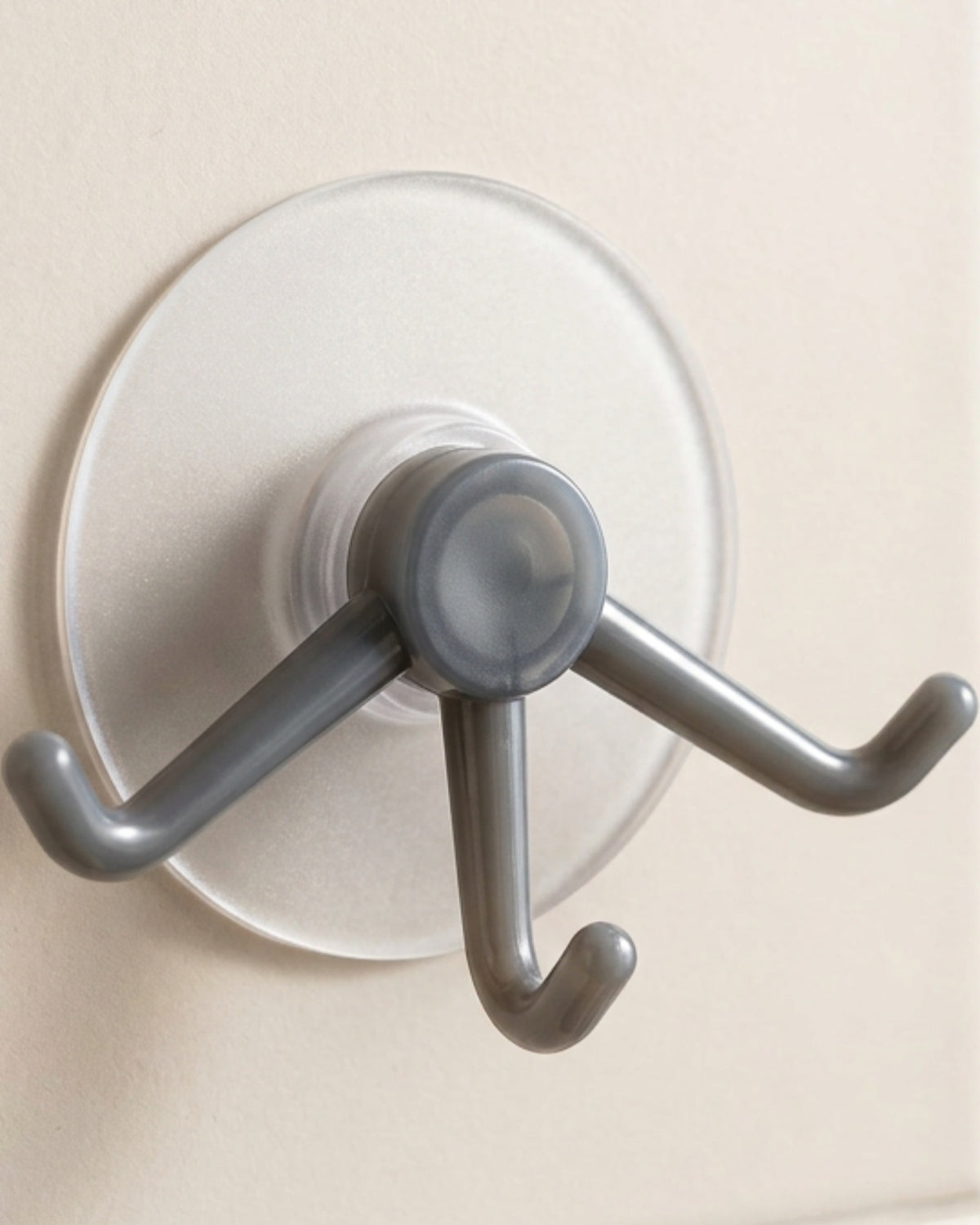 Jmyvn Adhesive Rotating Triple Wall Hook Frosted Clear Smoke - Lifestyle view