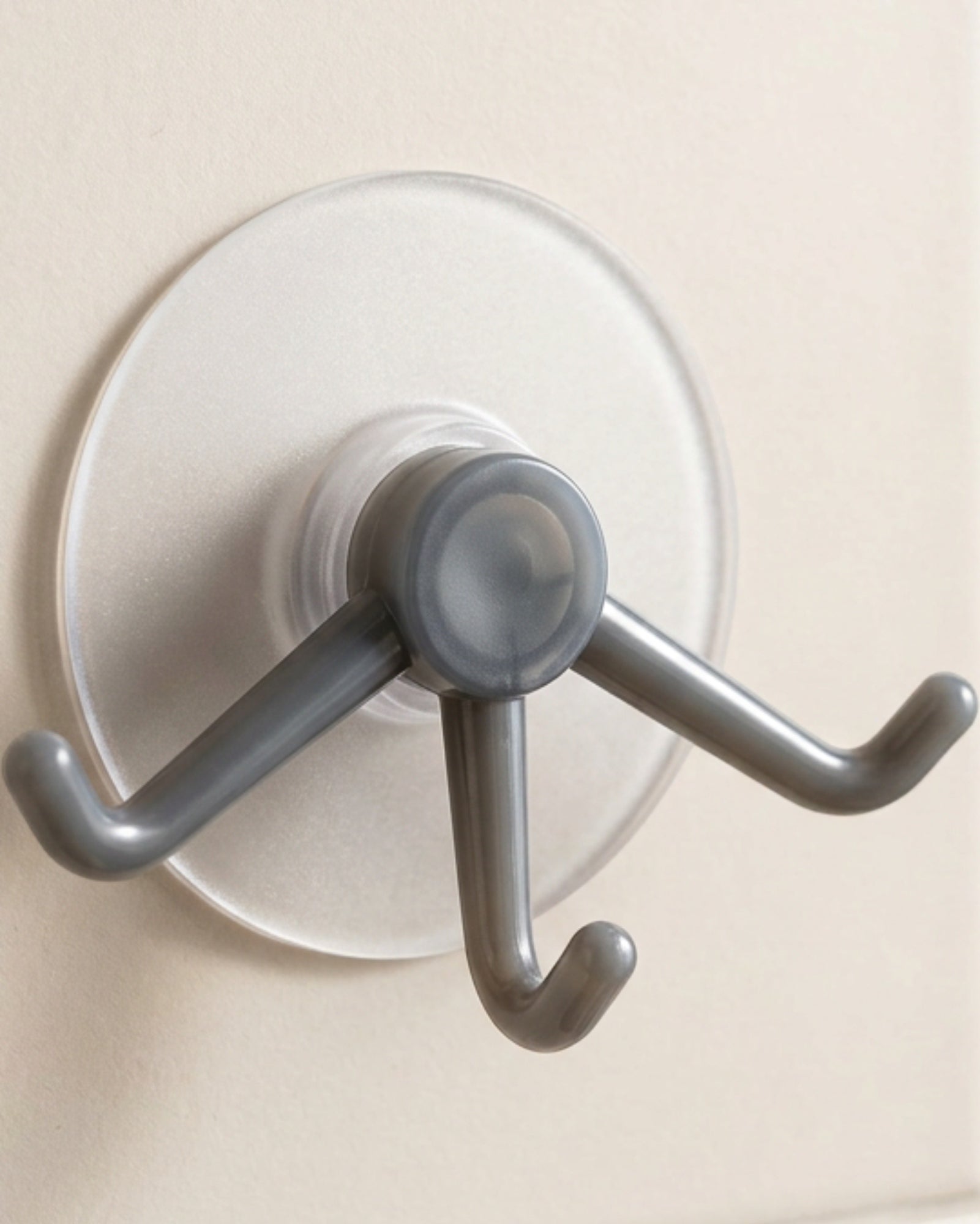 Jmyvn Adhesive Rotating Triple Wall Hook Frosted Clear Smoke - Lifestyle view