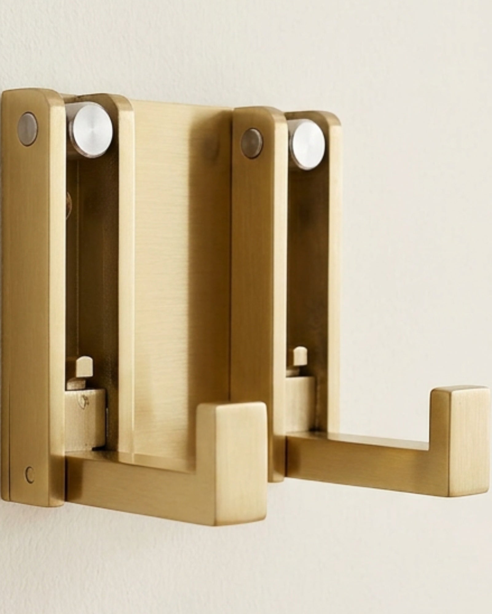 Jmyvn Fold-Flat Double Wall Hook Brushed Brass - Lifestyle view